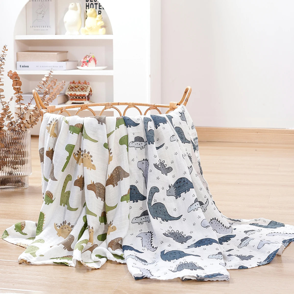 Bamboo Cotton Muslin Baby Swaddle Blanket Quilt