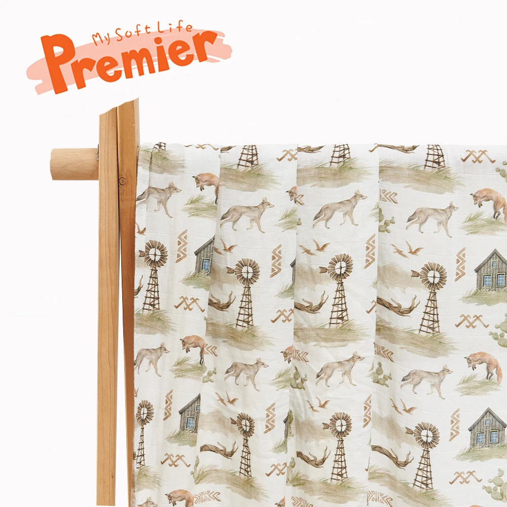 High Density Digital Print Muslin Swaddle Blanket
