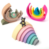 Silicone Rainbow Stacker Montessori Puzzle Toy for Kids