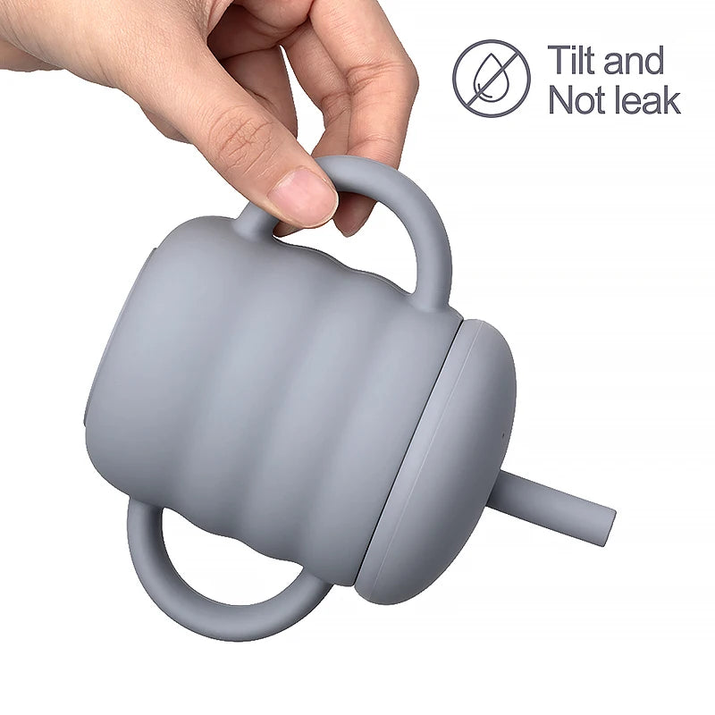 Silicone Baby Drinking Cup Portable Learning Hand Grip