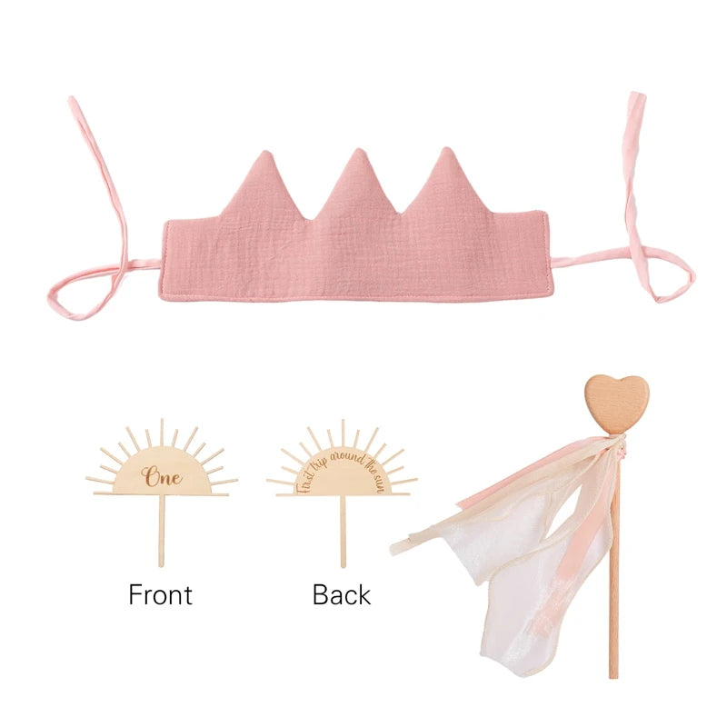 Baby Cotton Crown Headband Newborn Birthday Photography Prop