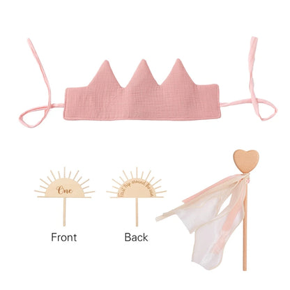 Baby Cotton Crown Headband Newborn Birthday Photography Prop