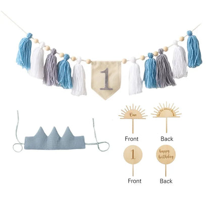 Baby Party Banner Tassel Pendant Set Birthday Decoration