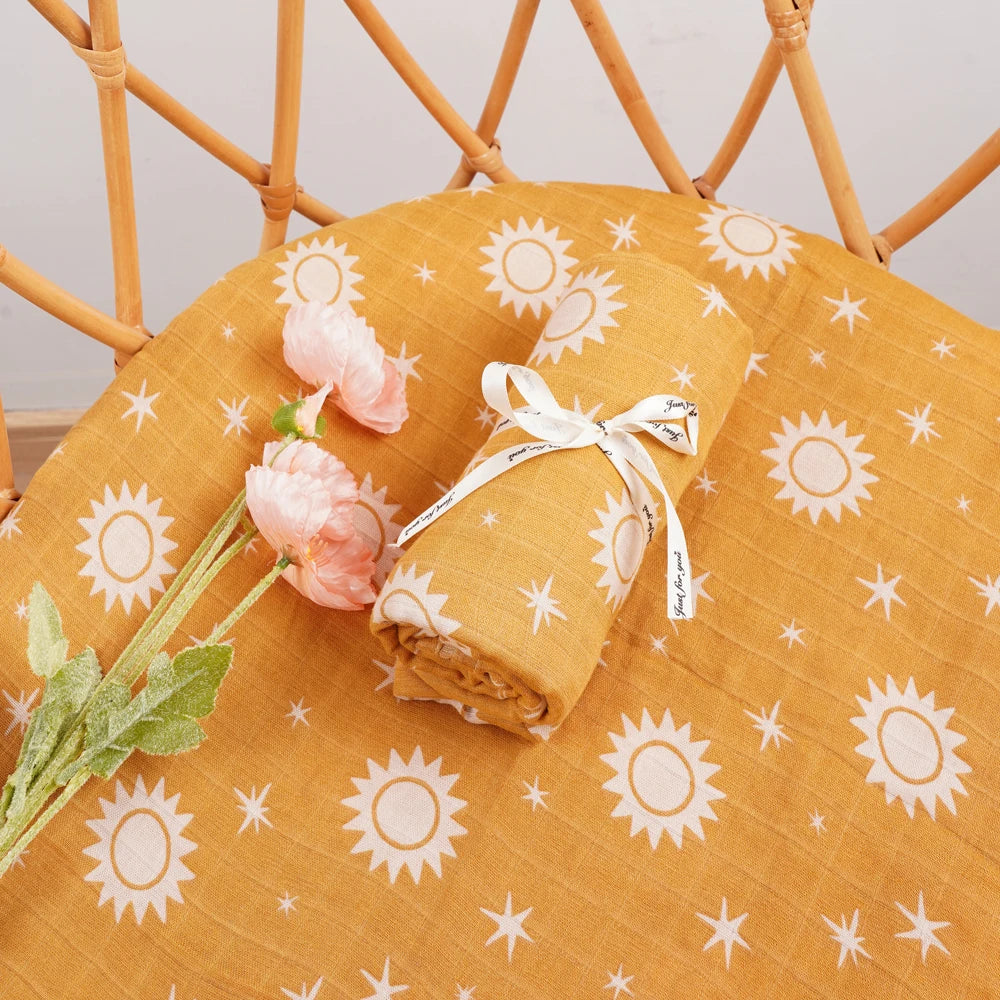 Bamboo Cotton Muslin Swaddle Nursing Cover Baby Wrap