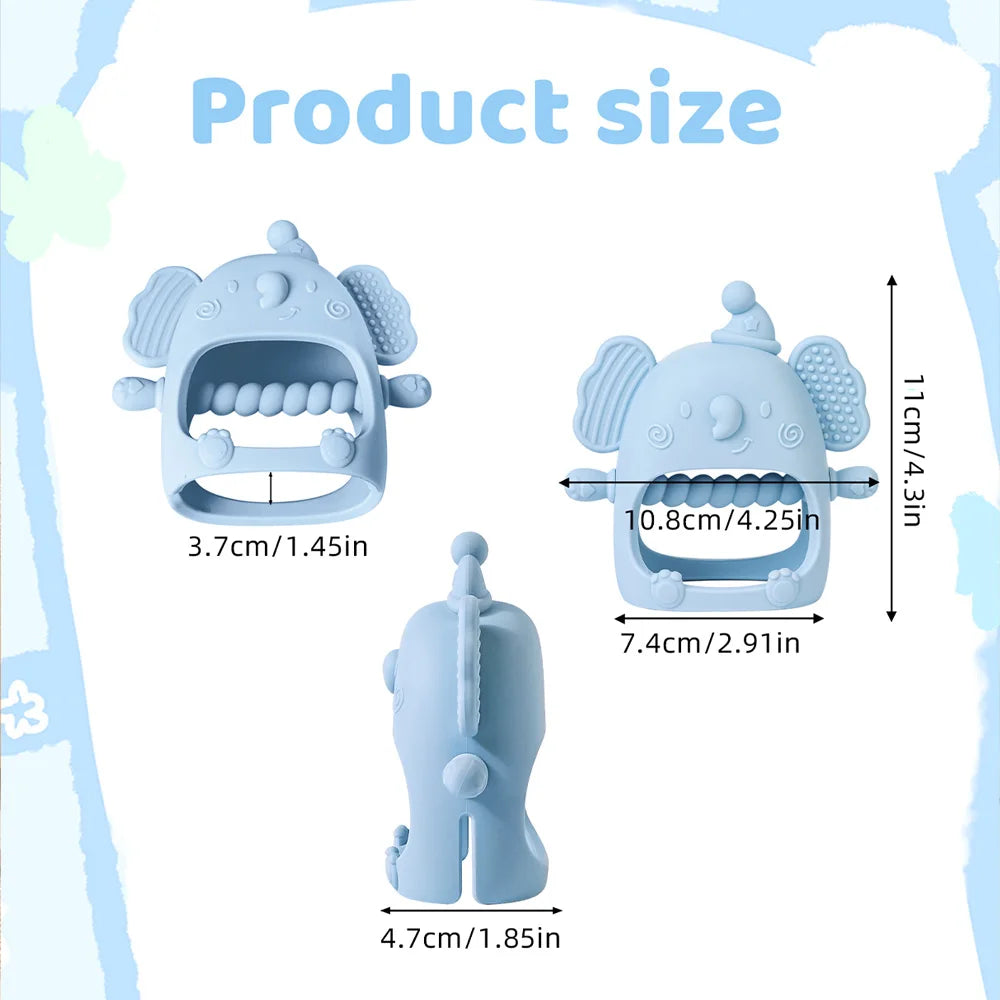 Silicone Elephant Baby Teether Mitten