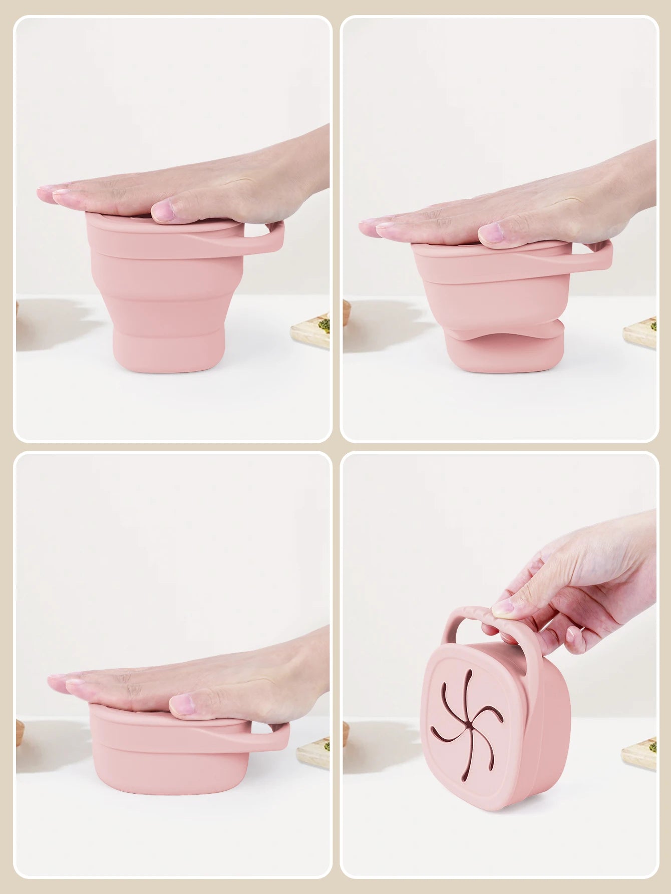 Portable Baby Silicone Snack Cup Box