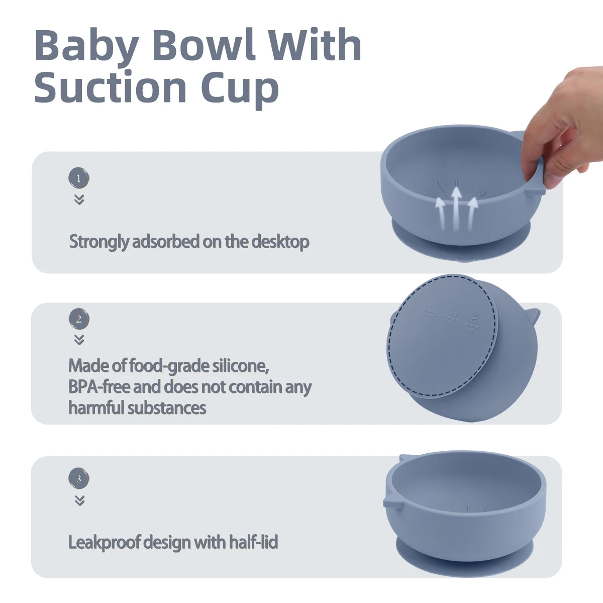Baby Suction Bowl Cartoon Cat Design Training Tableware