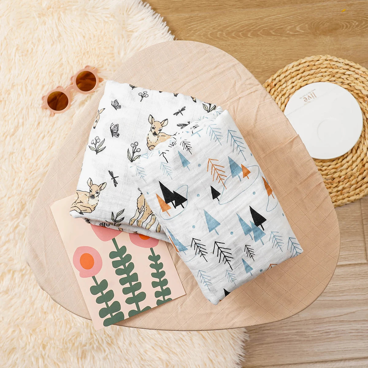 Baby Muslin Swaddle Set Breathable Cotton Blankets