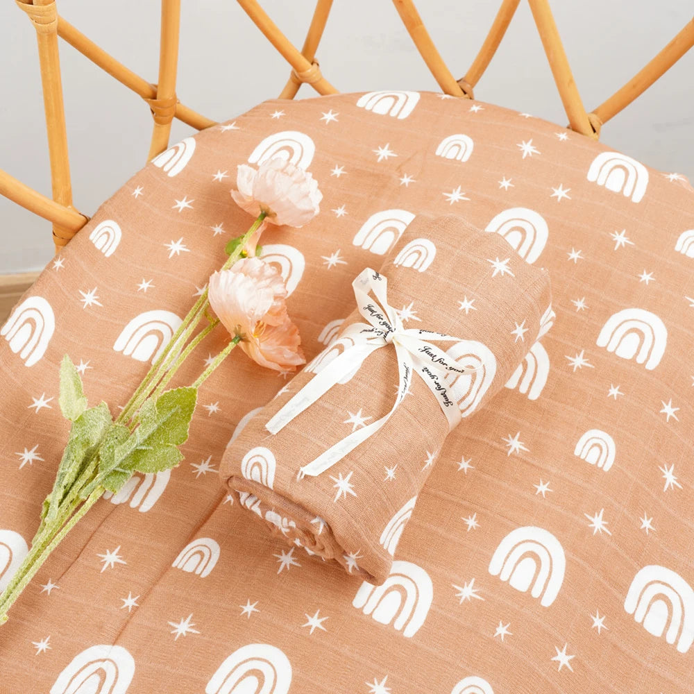 Bamboo Cotton Muslin Swaddle Nursing Cover Baby Wrap