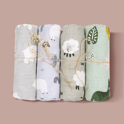 Multi Functional Muslin Swaddle Blanket Set for Newborn