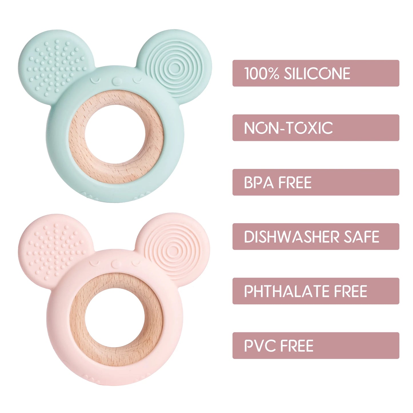 Silicone Mickey Baby Teether Pendant