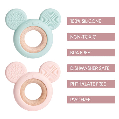 Silicone Mickey Baby Teether Pendant