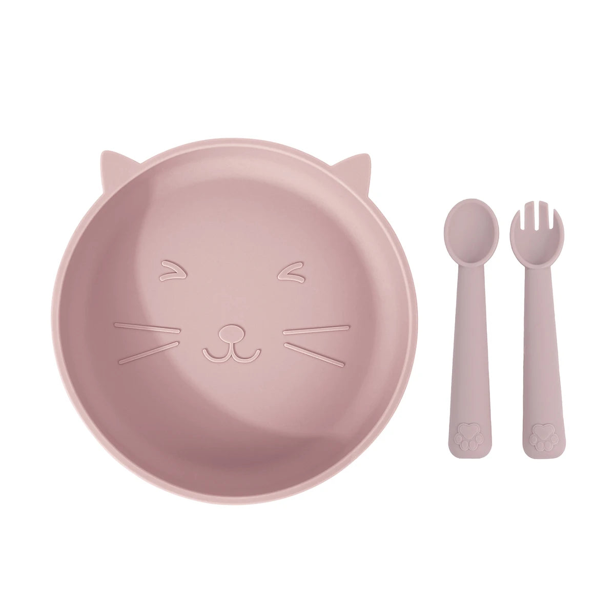 Baby Feeding Set Silicone Plate Spoon Fork Training Tableware