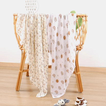 Bamboo Cotton Muslin Baby Swaddle Blanket Quilt