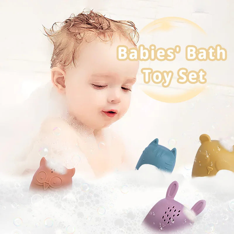 Cartoon Animal Silicone Bath Toys for Babies