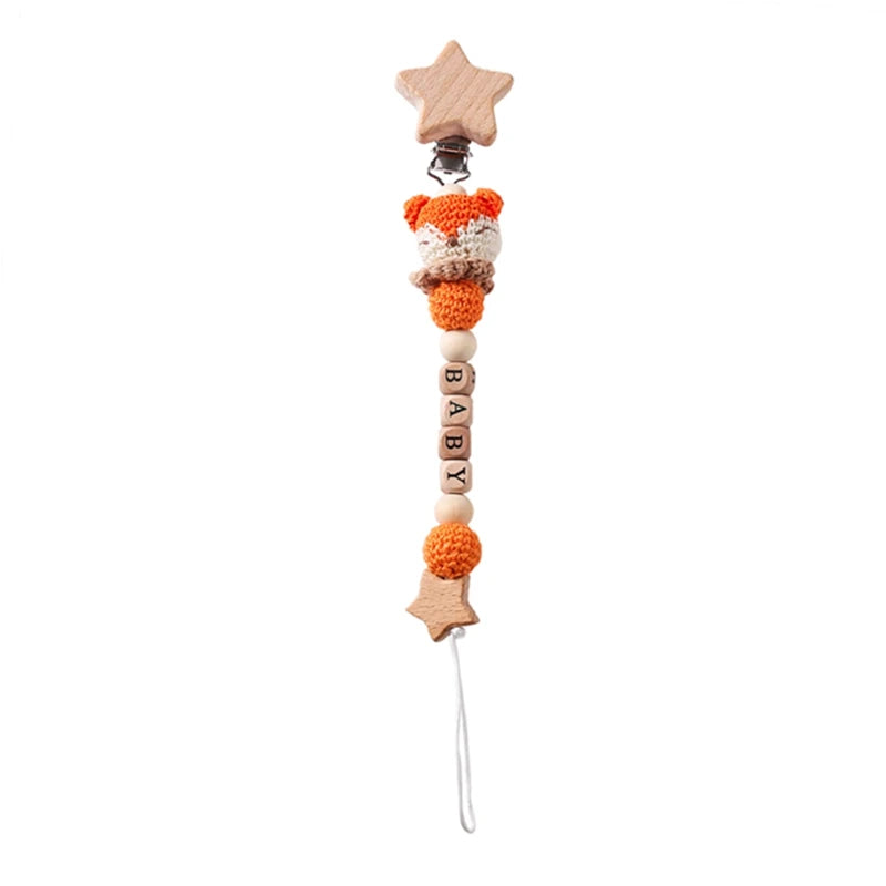 Baby Pacifier Chain Crochet Rabbit Handmade Holder Clip