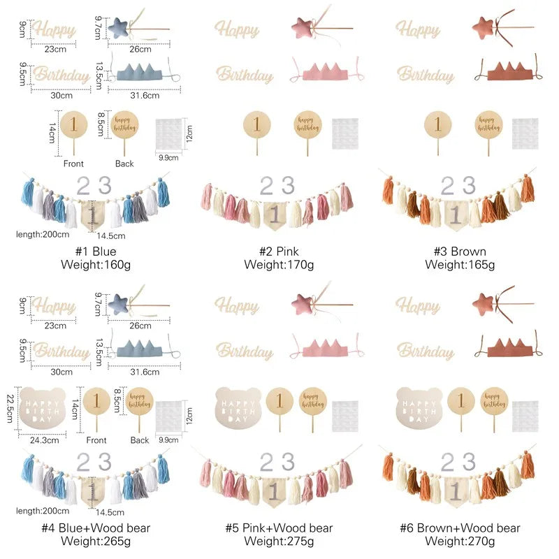 Baby Party Banner Tassel Pendant Set Birthday Decoration
