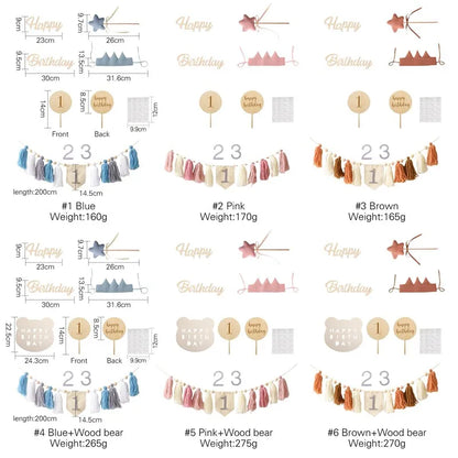 Baby Party Banner Tassel Pendant Set Birthday Decoration