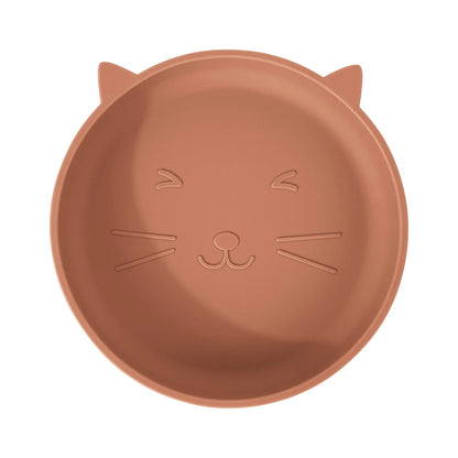 Silicone Baby Plate Cartoon Cat Feeding Bowl Kids Dishes