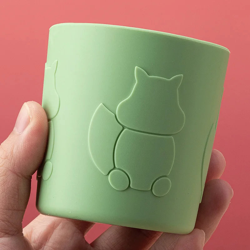Silicone Baby Cup Cartoon Squirrel Leakproof Training Cup