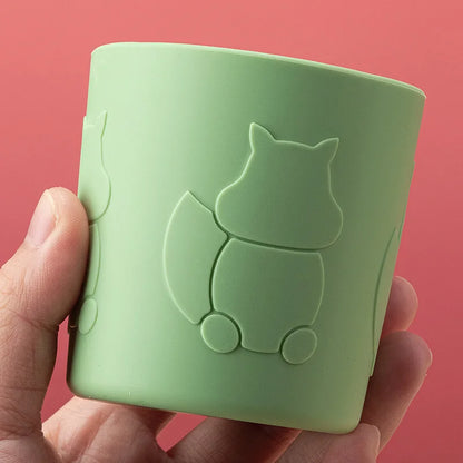 Silicone Baby Cup Cartoon Squirrel Leakproof Training Cup