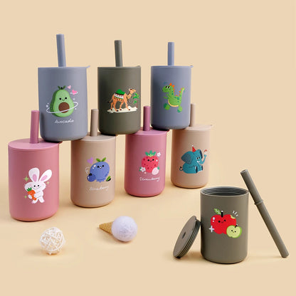 Silicone Baby Sippy Cup with Lid Leakproof Drinking Cup