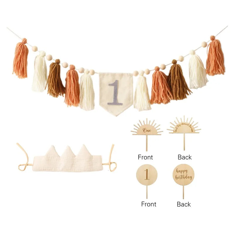 Baby Party Banner Tassel Pendant Set Birthday Decoration
