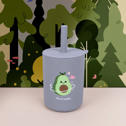 Silicone Baby Straw Cup Leakproof Toddler Water Bottle