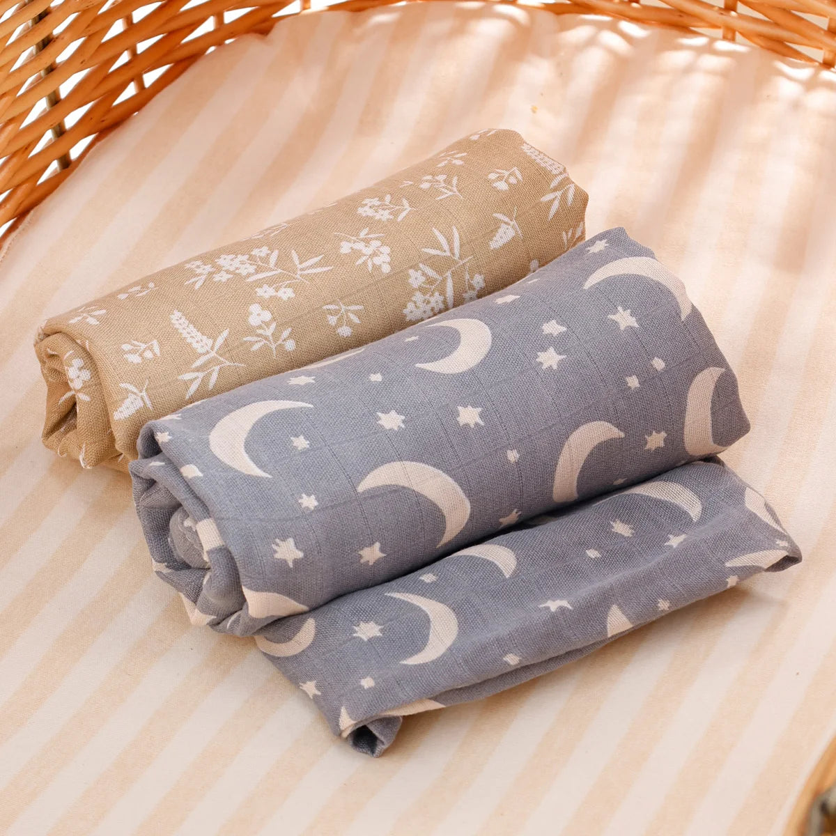 Bamboo Cotton Muslin Baby Swaddle Blanket Quilt