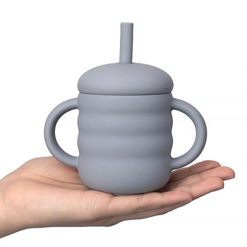 Silicone Baby Drinking Cup Portable Learning Hand Grip