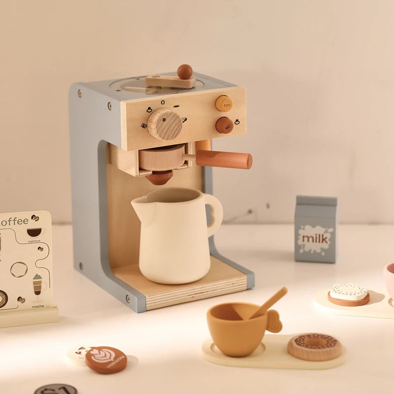 Wooden Kitchen Pretend Play Toy Coffee Machine for Kids