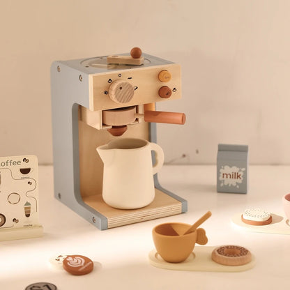 Wooden Kitchen Pretend Play Toy Coffee Machine for Kids