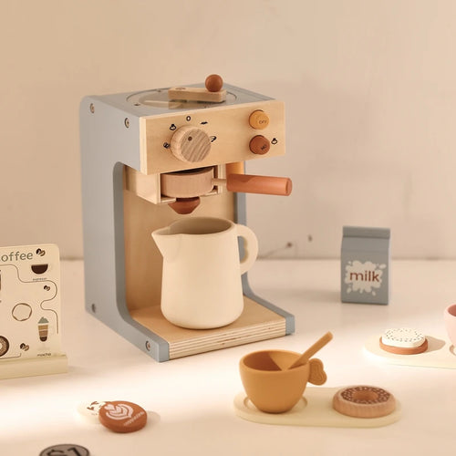 Wooden Kitchen Pretend Play Toy Coffee Machine for Kids