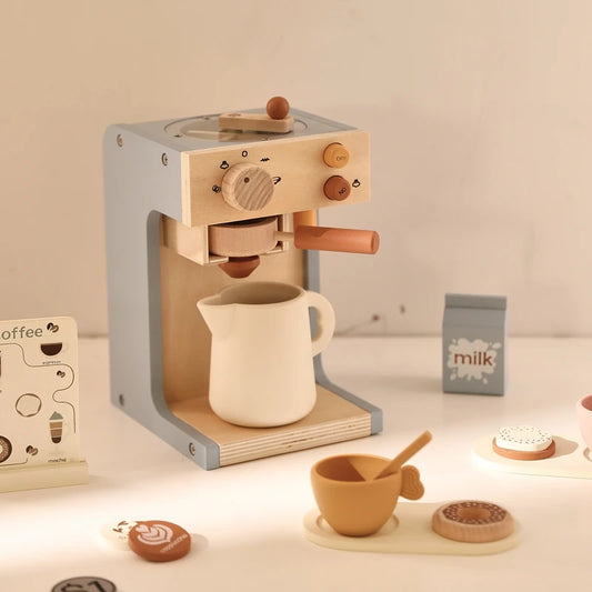 Wooden Kitchen Pretend Play Toy Coffee Machine for Kids
