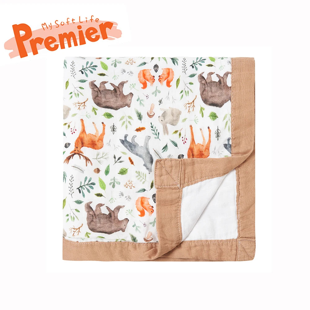 Thicker Bamboo Cotton Muslin Swaddle Baby Quilt