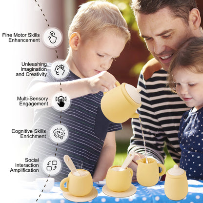 Montessori Wooden Tea Set Pretend Play Kitchen Toys