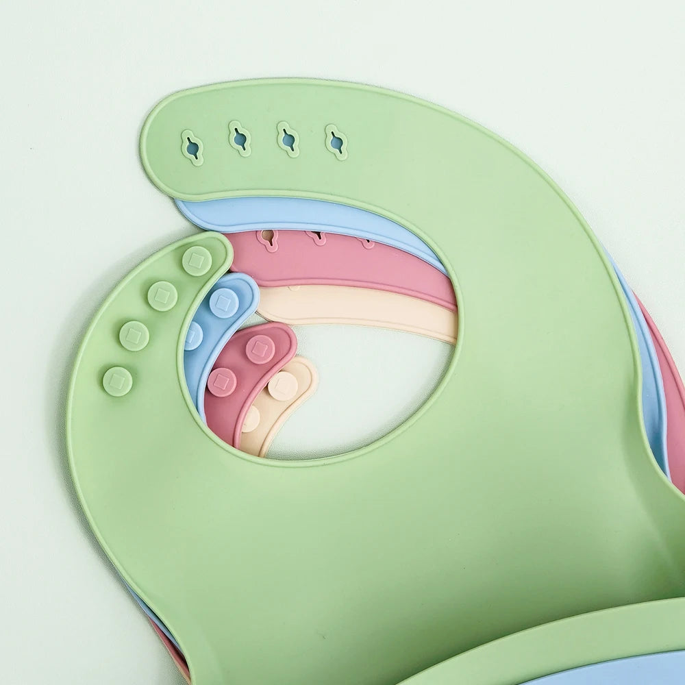 Silicone Baby Bib Waterproof Soft Feeding Burp Cloth