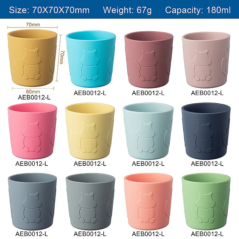 Silicone Baby Cup Cartoon Squirrel Leakproof Training Cup