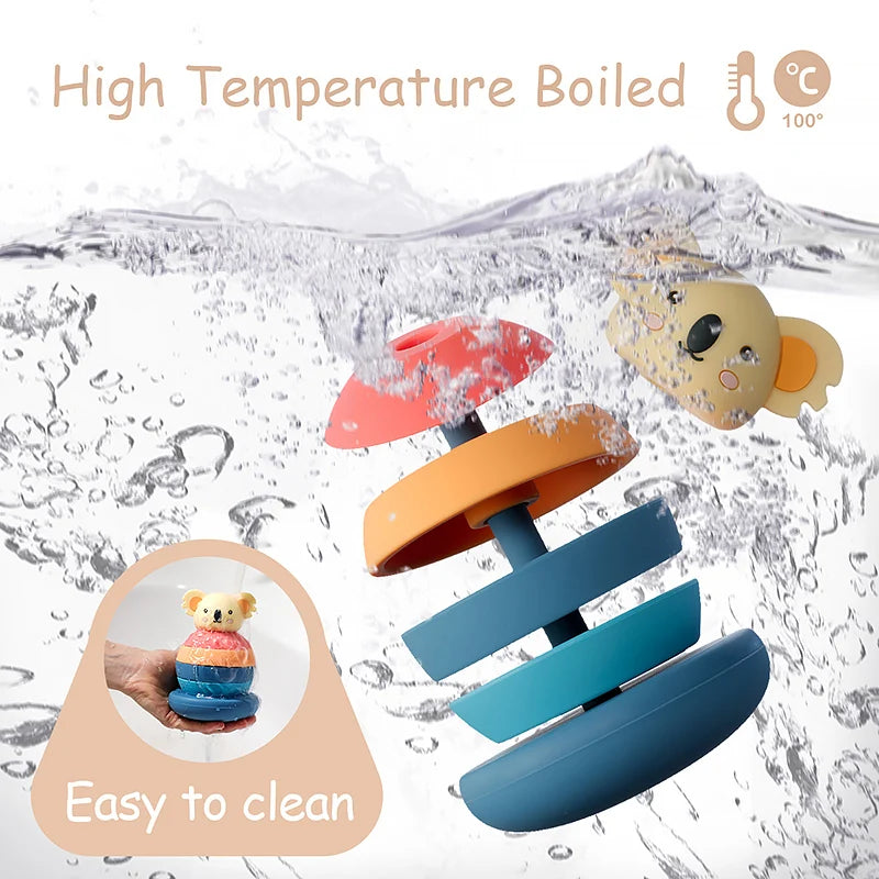 Soft Silicone Building Blocks and Teething Rattles for Babies