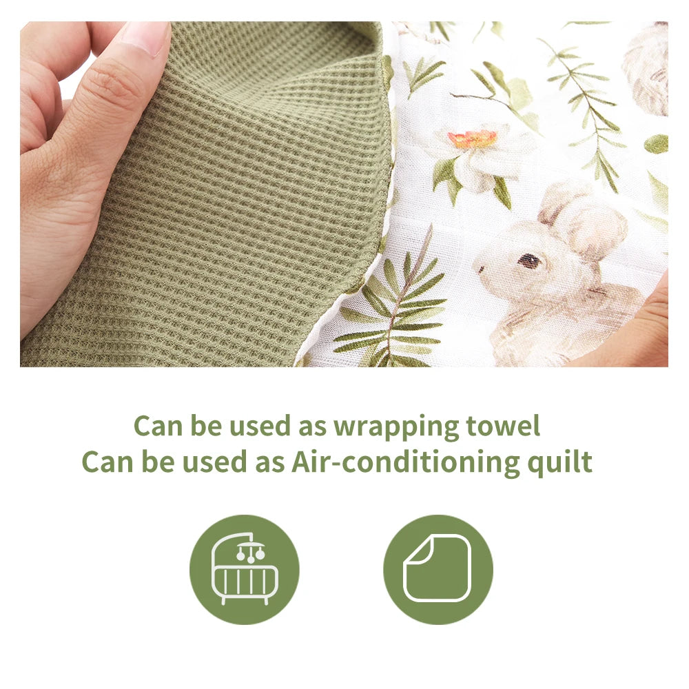 Waffle Baby Blanket Bamboo Cotton Quilt Large Size