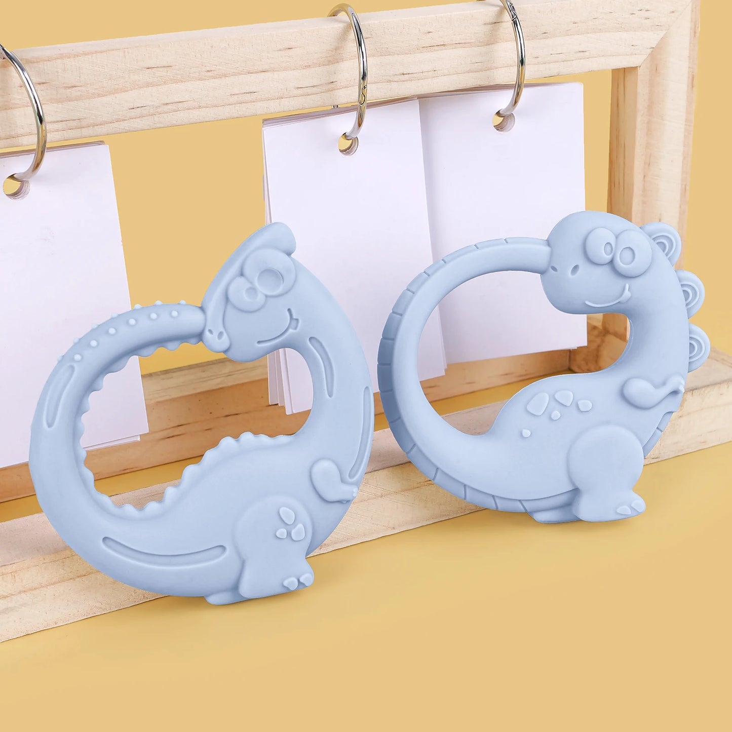 Silicone Dinosaur Teething Rings for Babies