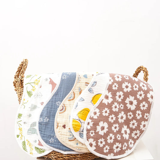 Breathable Cotton Muslin Baby Bib and Burp Cloth