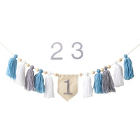 Blue Number Tassel