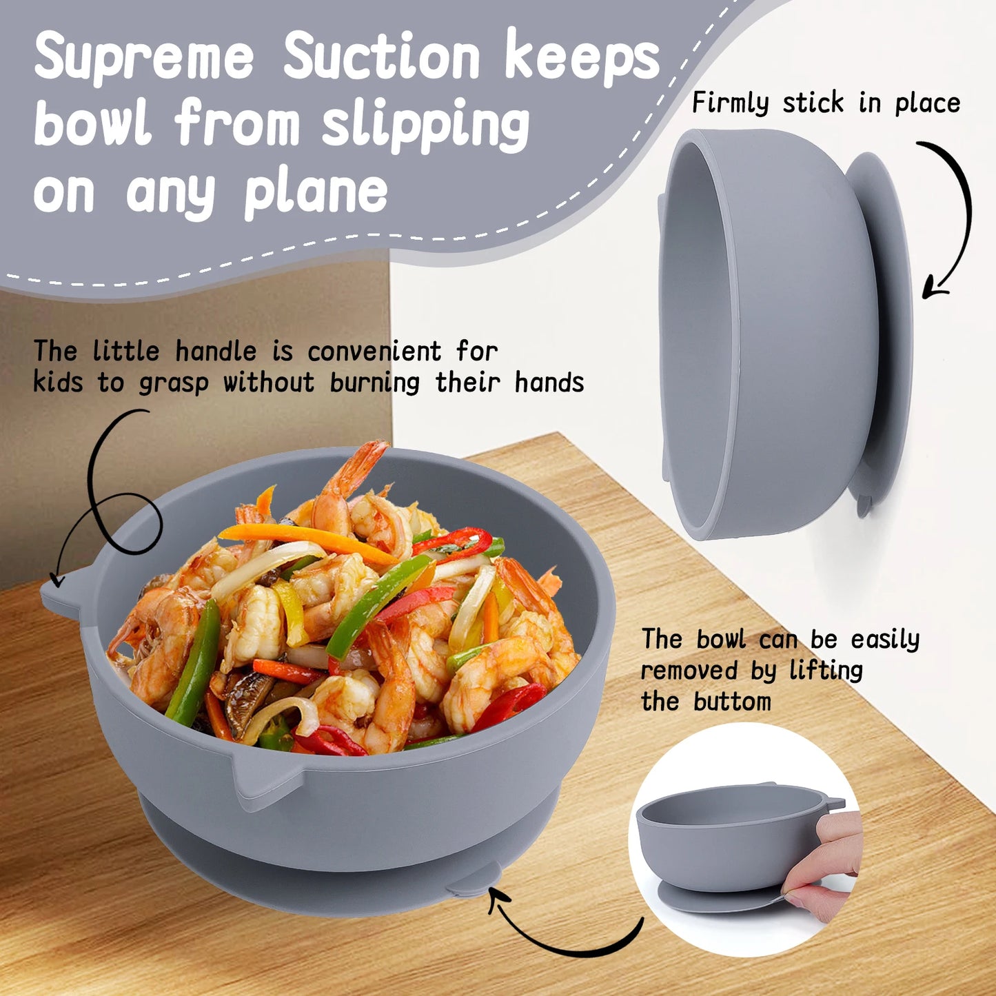 Baby Silicone Suction Bowl and Feeding Spoon Set