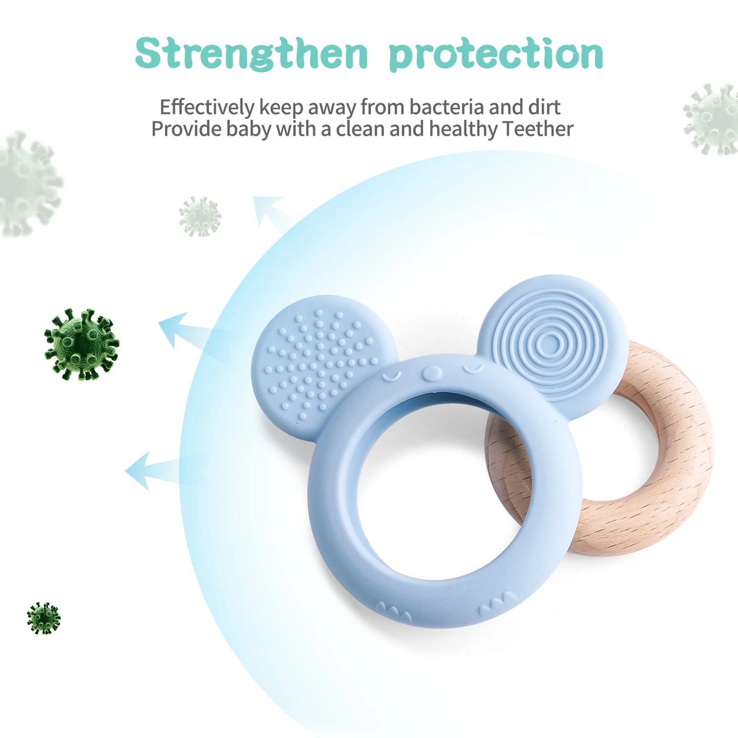 Silicone Frog and Deer Baby Teether Pendant