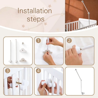 Wooden Cloud Bed Bell Bracket Mobile Holder for Newborns