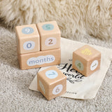 Wooden Milestone Block Ornaments for Baby Photos and Home Decor