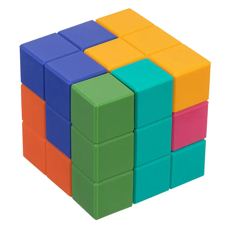 Silicone Baby Building Block Teether Educational Toy Set