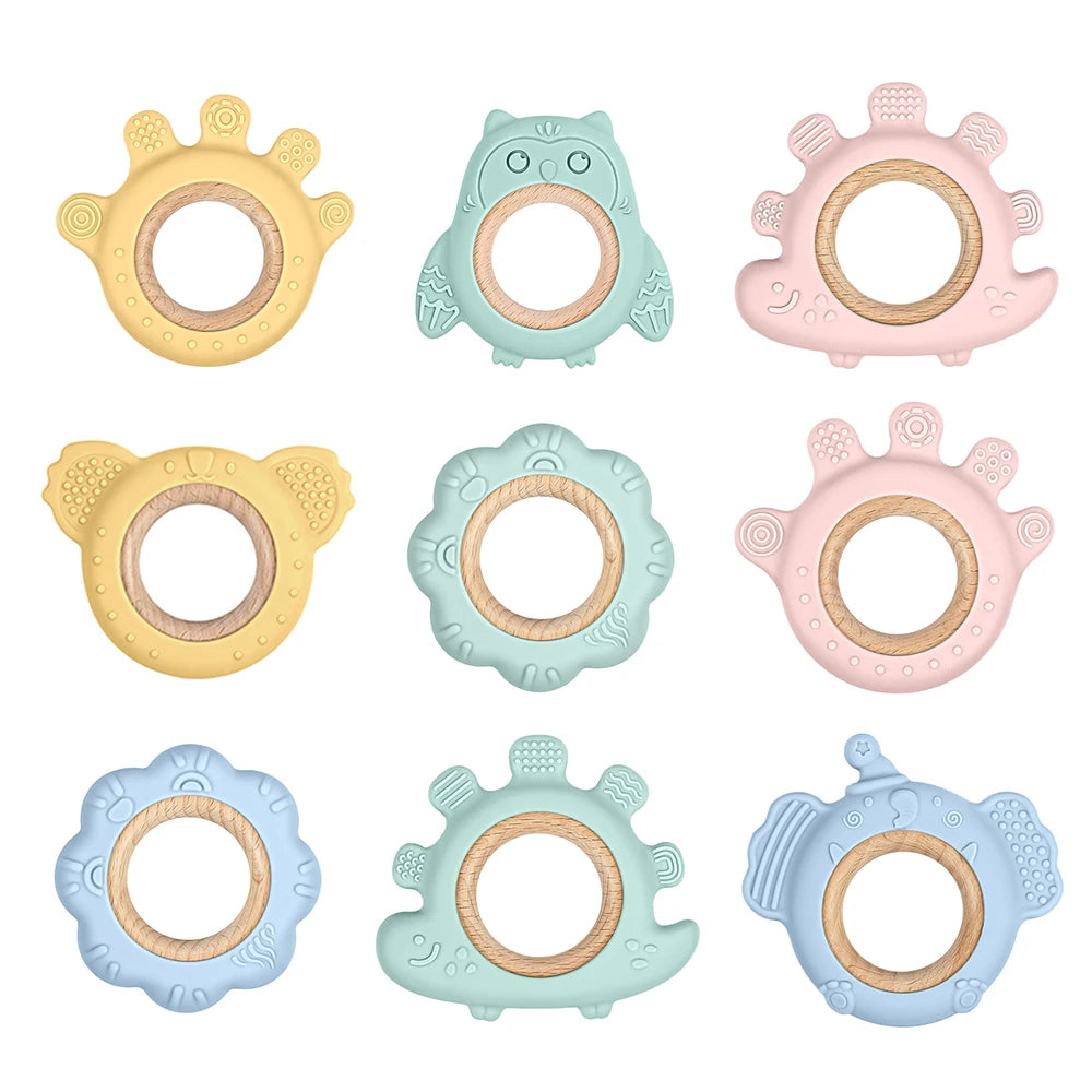 Silicone Frog and Deer Baby Teether Pendant