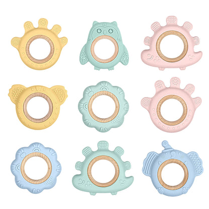 Silicone Frog and Deer Baby Teether Pendant